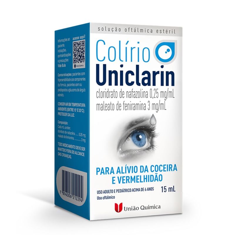 Colírio Uniclarin União Química Solução Oftálmica Gotas 15ml