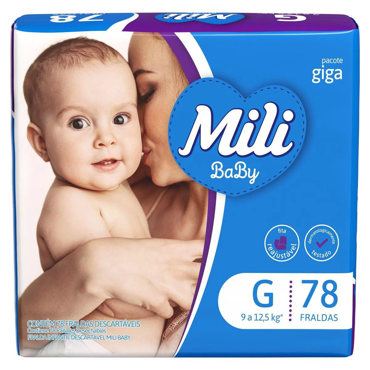 Fralda Mili Baby Giga G 78 unidades Mili