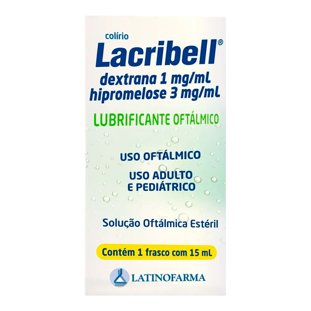 Colírio Lubrificante Lacribell 1mg/ml + 3mg/ml 15ml